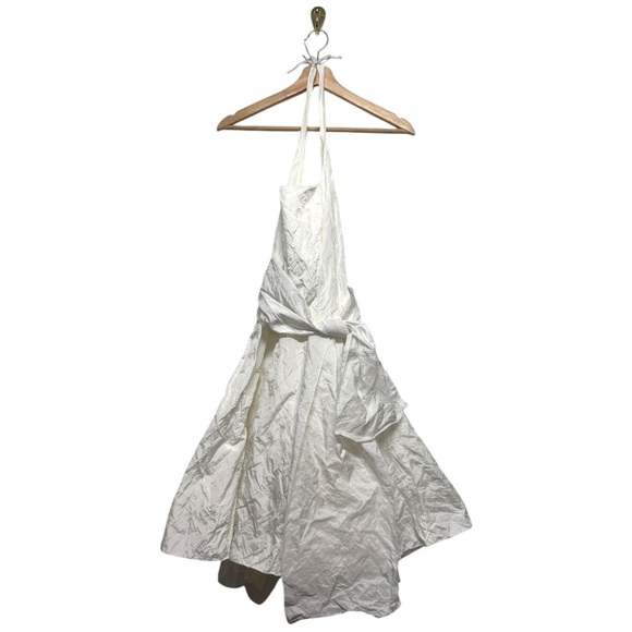 ONI ONIK Bridal Crinkle Tulle Halter Cocktail Dress Ivory EU38/US6 - Picture 3 of 9